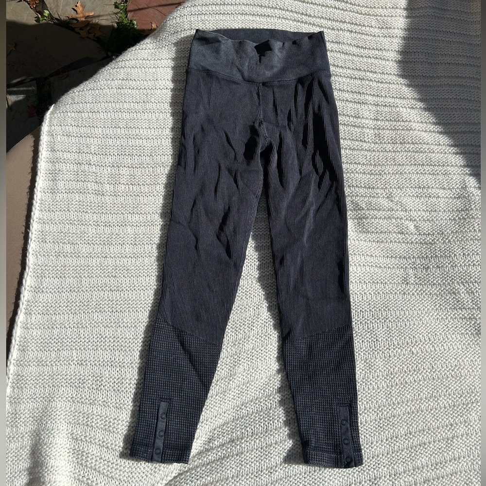 Gray Acid Wash Leggings, Size S